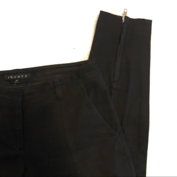 Theory Front Seam Ankle Zip Cigarette Pant Black - Picture 7 of 8